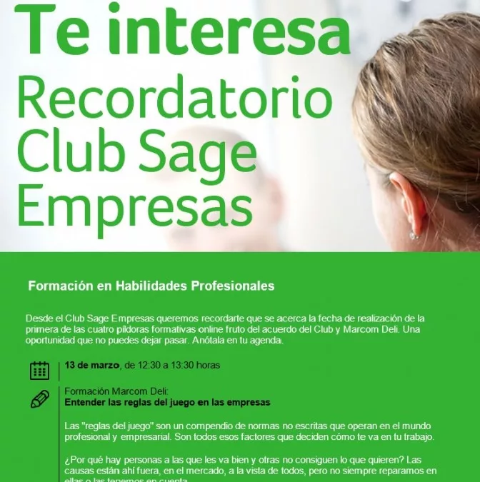 Club Sage empresas – Recordatorio de formaciones